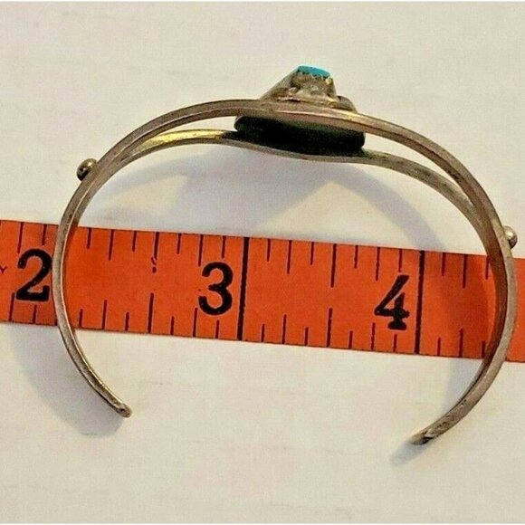 Navajo Bobby Apachito Turquoise Sterling Cuff Vintage circa mid 70s    (NAB 1025 - Picture 9 of 11